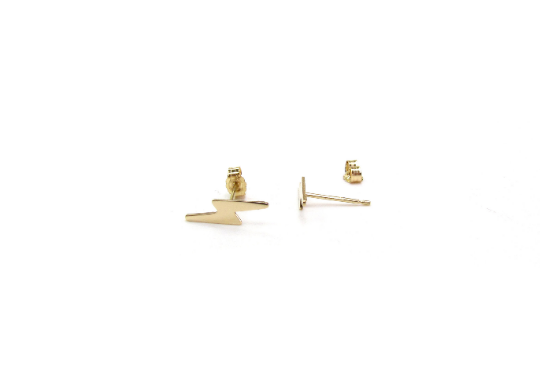 14K Lightning Bolt Studs
